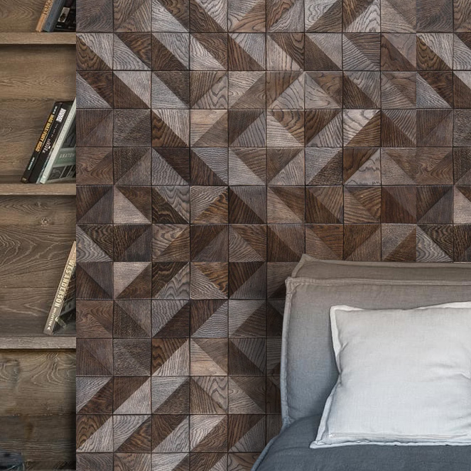 Стеновая панель Tarsi Аравия Эбен 300х300 мм Дуб/брашированный